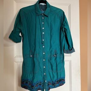 Johnny Was 3 J brand. Cotto. Tunic top perfect to wear with leggings and boots.